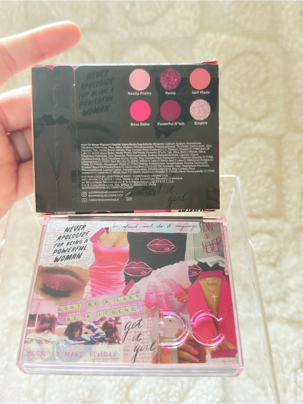 Dominique Eyeshadow Palette — Pink, Rose, Peach & Champagne Tones